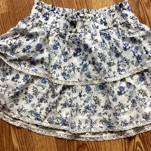 RSQ Blue Floral Skater Skirt